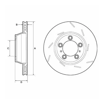 Disque de frein arrière droit DELPHI BG9165C