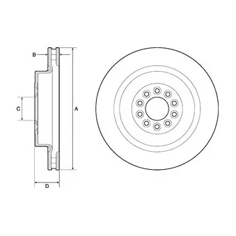 Jeu de 2 disques de frein avant DELPHI BG9182C