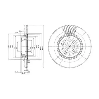 Jeu de 2 disques de frein avant DELPHI