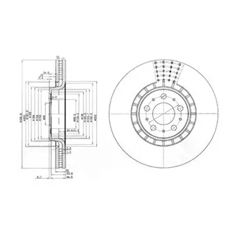 Jeu de 2 disques de frein avant DELPHI BG9783