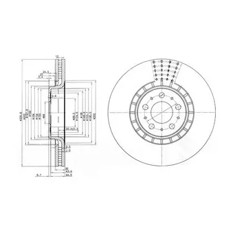 Jeu de 2 disques de frein avant DELPHI BG9783C