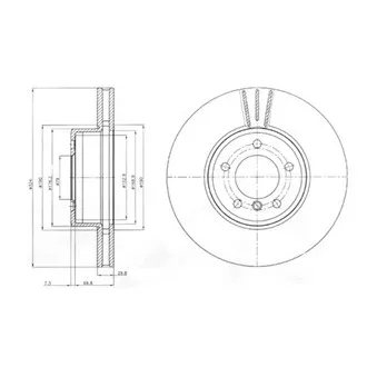 Jeu de 2 disques de frein avant DELPHI BG9871