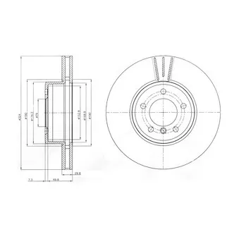 Jeu de 2 disques de frein avant DELPHI BG9871C