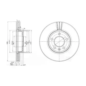 Jeu de 2 disques de frein avant DELPHI BG9891C