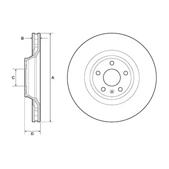 Jeu de 2 disques de frein avant DELPHI