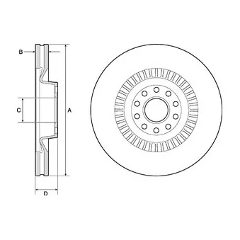 Jeu de 2 disques de frein avant DELPHI