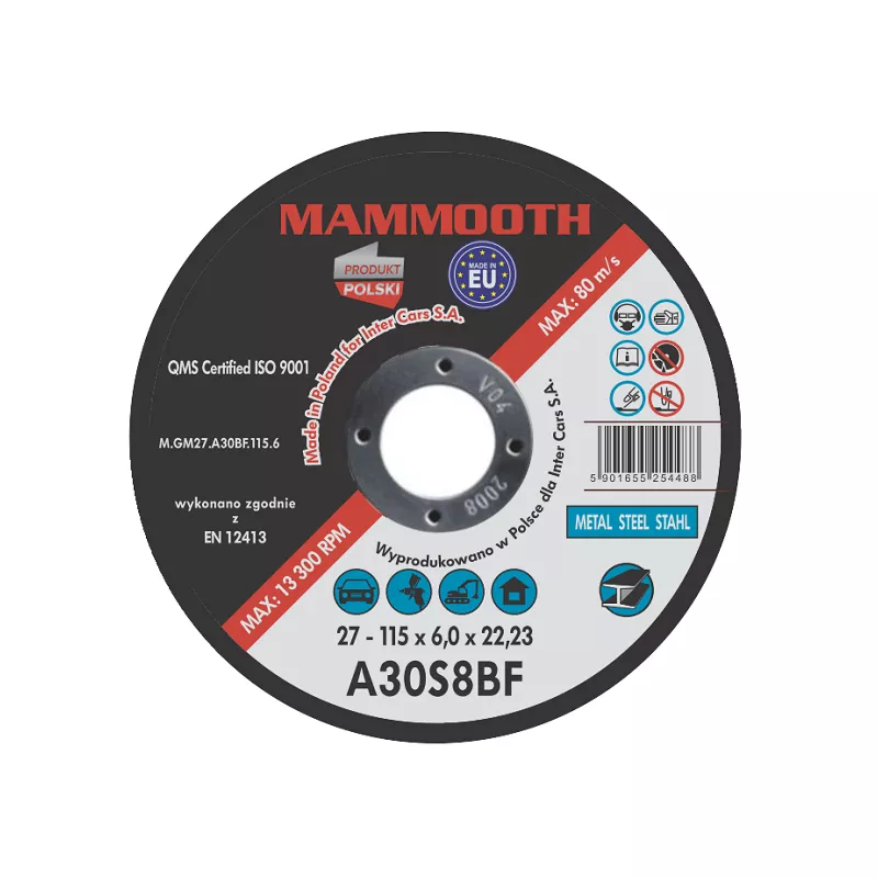 Disques de meulage MAMMOOTH M.GM27.A30BF.115.6/B