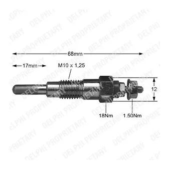 Bougie de préchauffage DELPHI HDS248