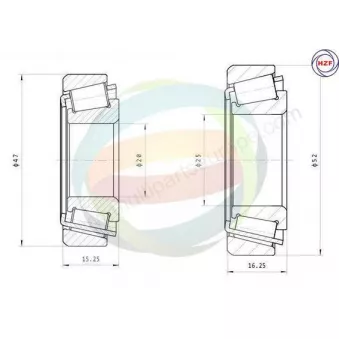 Roulement de roue arrière ODM-MULTIPARTS 70-000043