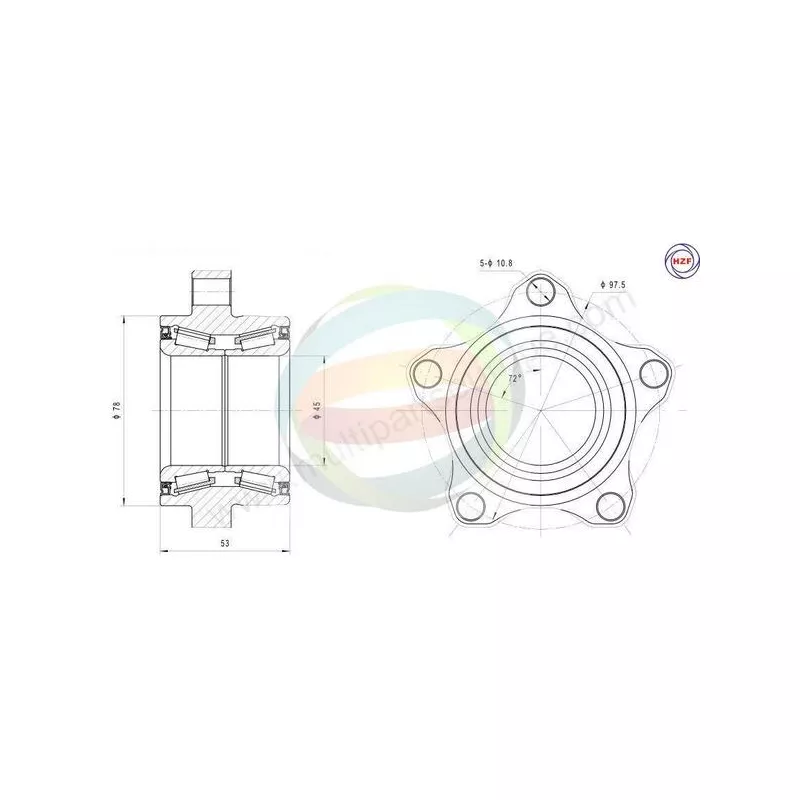 Roulement de roue avant ODM-MULTIPARTS 70-010014