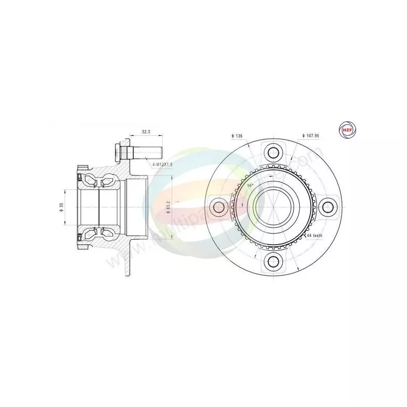 Roulement de roue arrière ODM-MULTIPARTS 70-010037