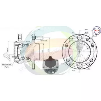 Roulement de roue arrière ODM-MULTIPARTS 70-010042