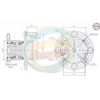 Roulement de roue arrière ODM-MULTIPARTS 70-010058