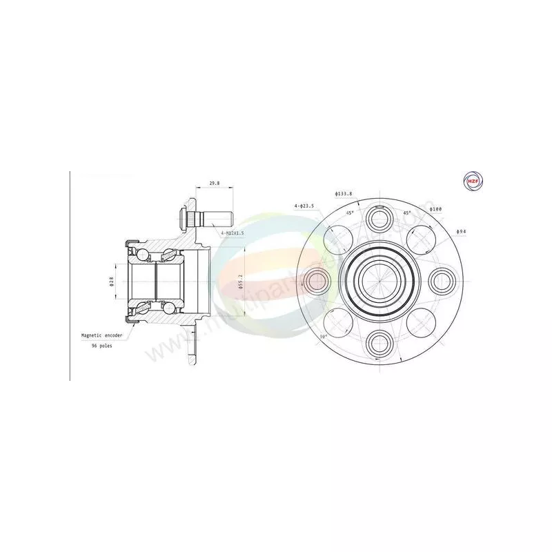 Roulement de roue arrière ODM-MULTIPARTS 70-040062