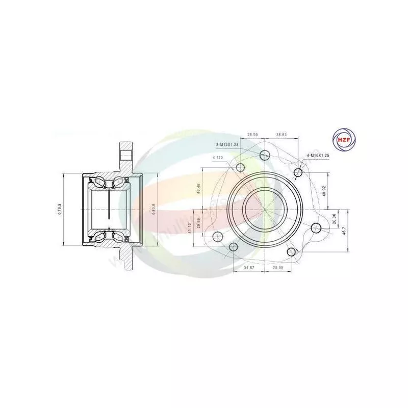 Roulement de roue arrière ODM-MULTIPARTS 70-040075