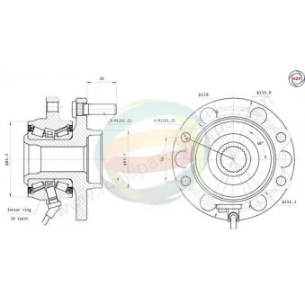 Roulement de roue avant ODM-MULTIPARTS 70-060009