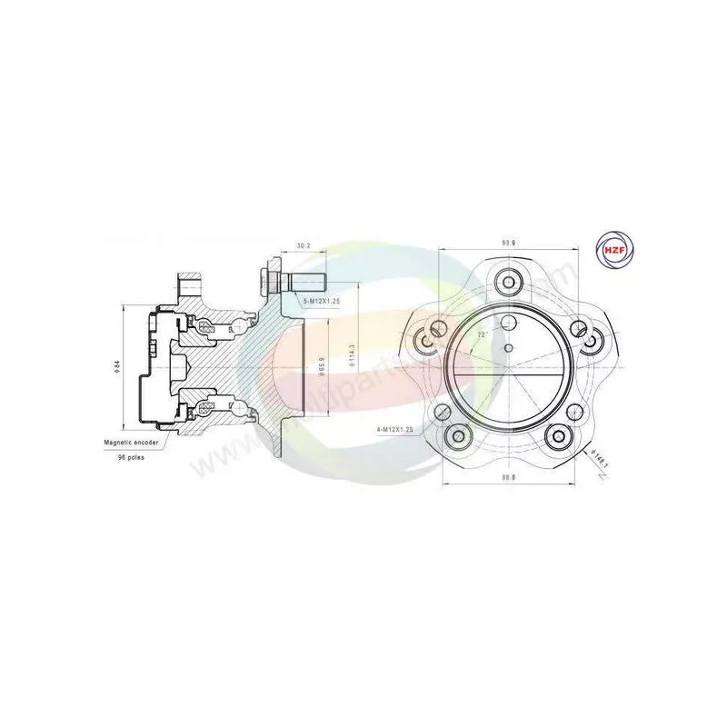 Roulement de roue arrière ODM-MULTIPARTS 70-060122