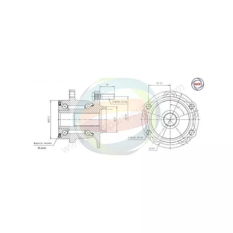 Roulement de roue arrière ODM-MULTIPARTS 70-070009