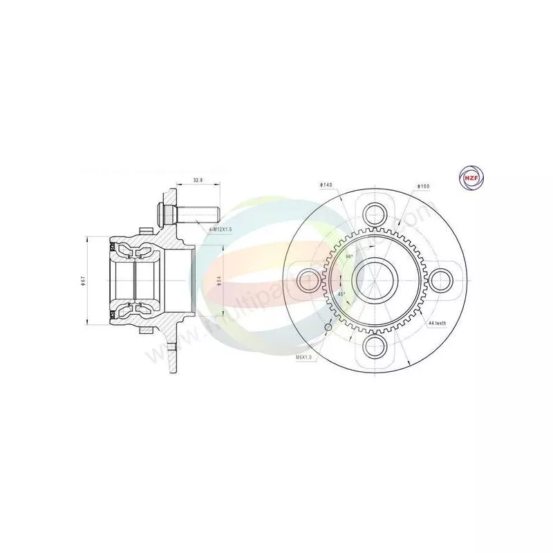 Roulement de roue arrière ODM-MULTIPARTS 70-080002