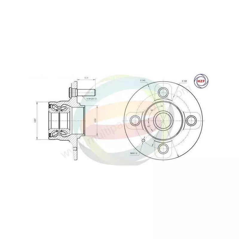 Roulement de roue arrière ODM-MULTIPARTS 70-080015