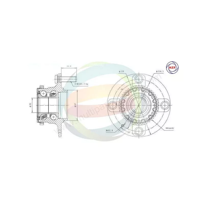 Roulement de roue arrière ODM-MULTIPARTS 70-080021