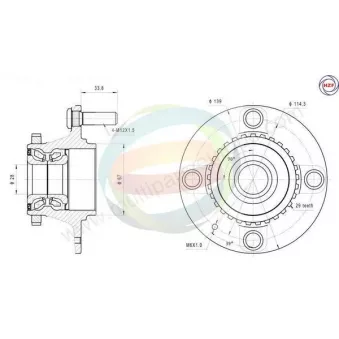 Roulement de roue arrière ODM-MULTIPARTS 70-080029