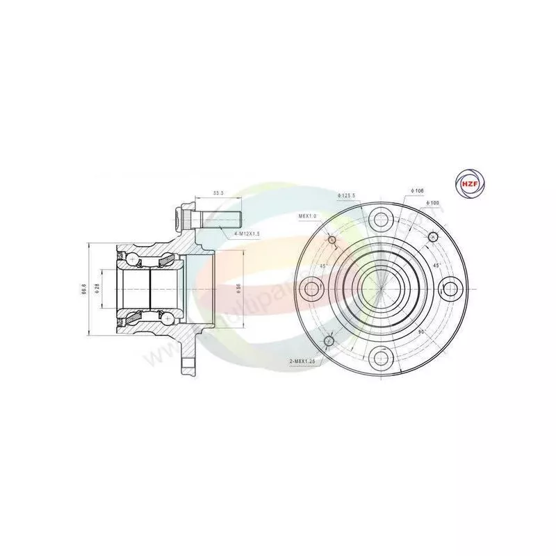 Roulement de roue avant ODM-MULTIPARTS 70-080149