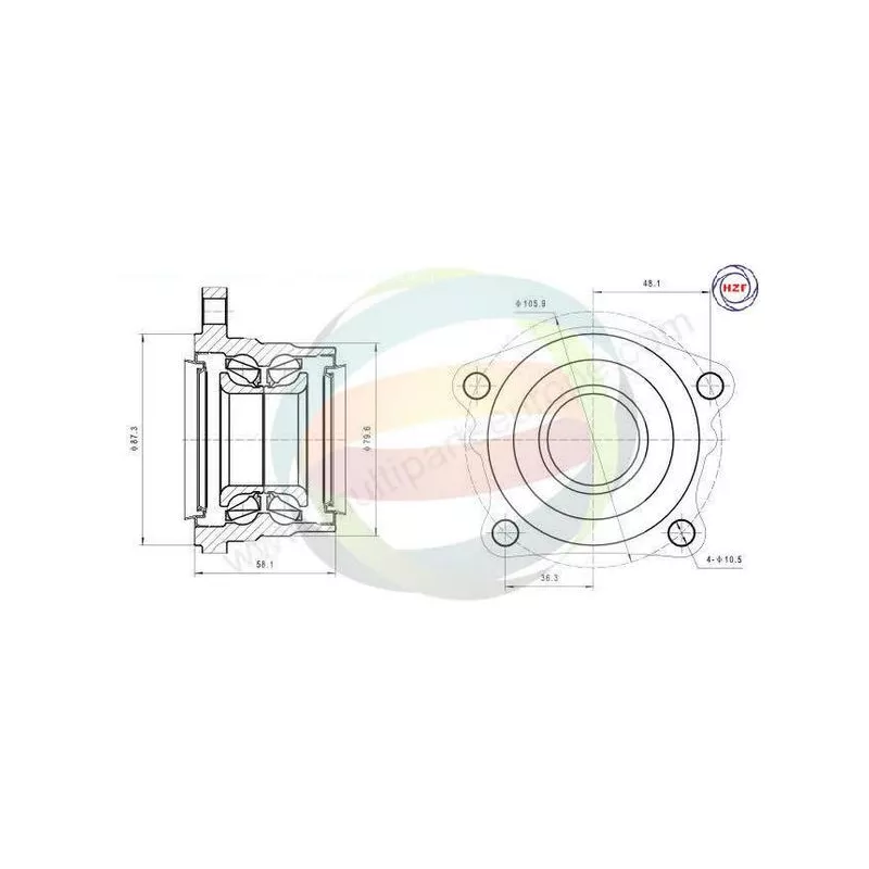 Roulement de roue arrière ODM-MULTIPARTS 70-090031