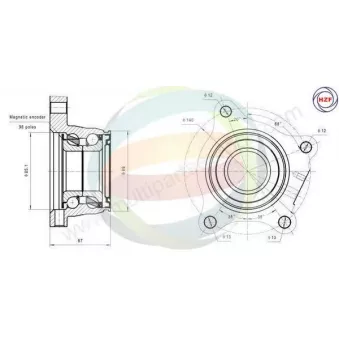 Roulement de roue arrière ODM-MULTIPARTS 70-090101