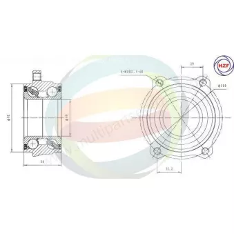 Roulement de roue arrière ODM-MULTIPARTS 70-140022