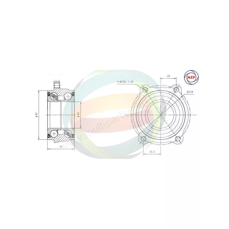 Roulement de roue arrière ODM-MULTIPARTS 70-140022