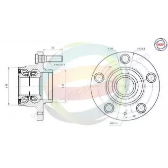 Roulement de roue avant ODM-MULTIPARTS 70-150002