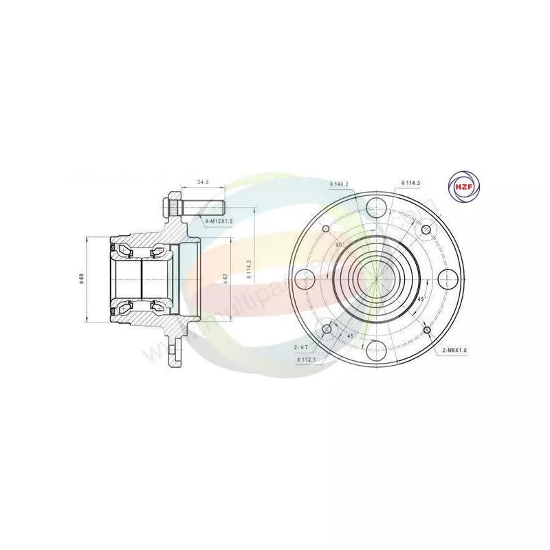 Roulement de roue arrière ODM-MULTIPARTS 70-150021