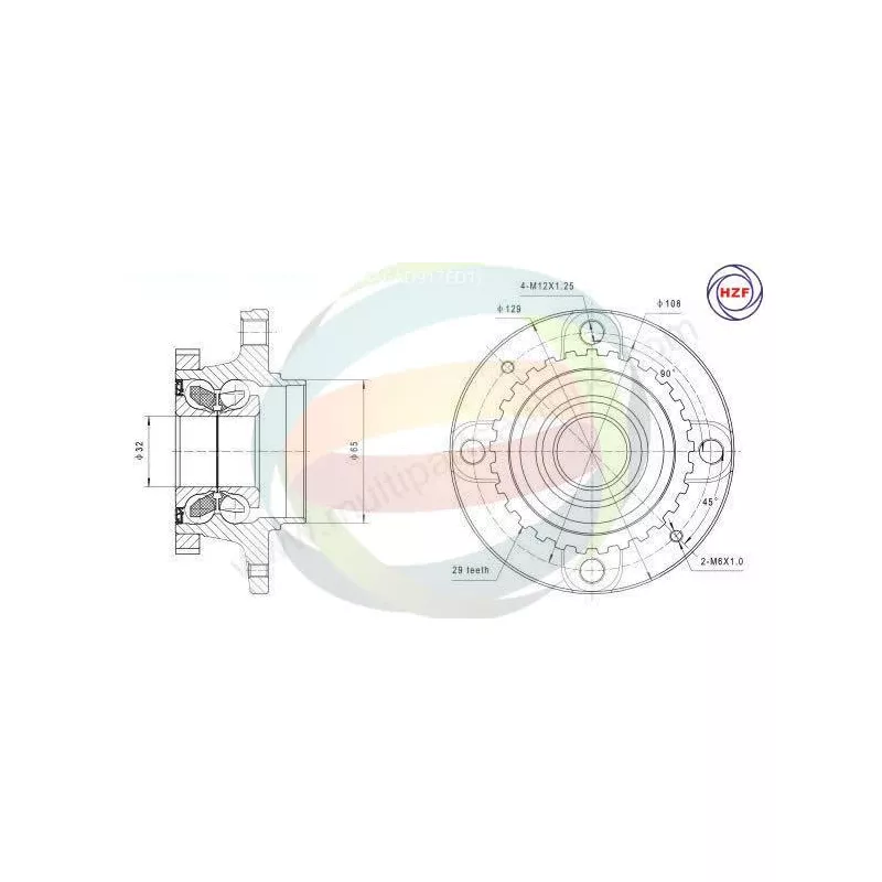 Roulement de roue arrière ODM-MULTIPARTS 70-160043