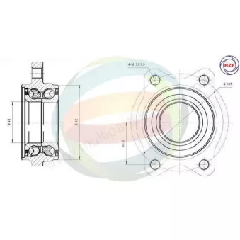 Roulement de roue avant ODM-MULTIPARTS 70-210047