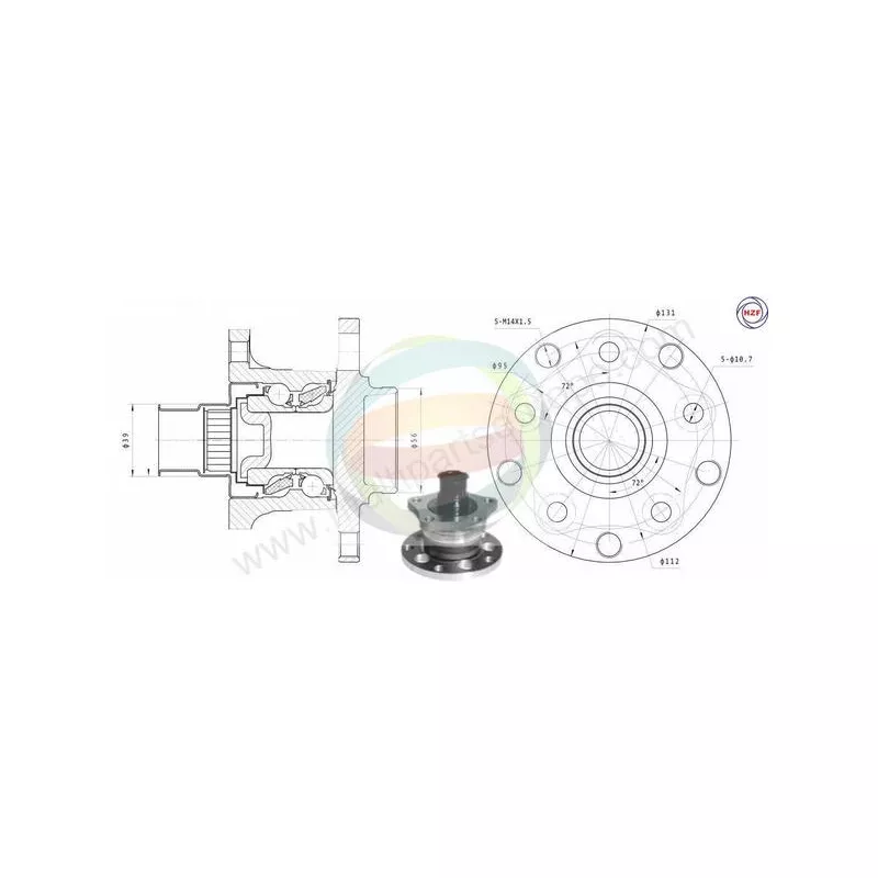 Roulement de roue arrière ODM-MULTIPARTS 70-210057