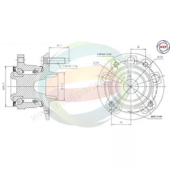 Roulement de roue arrière ODM-MULTIPARTS 70-230016