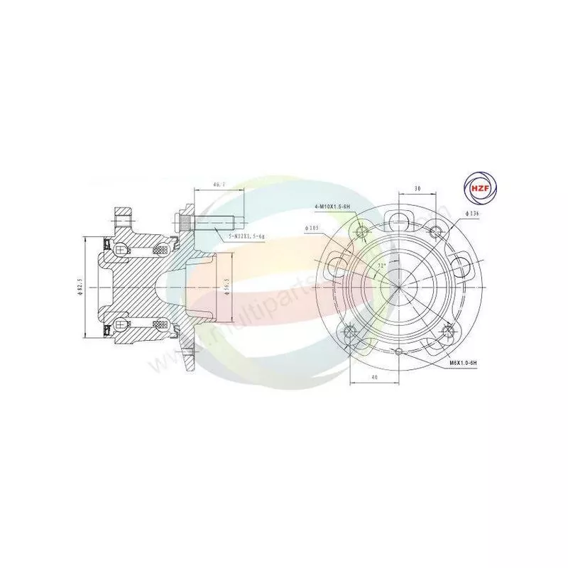 Roulement de roue arrière ODM-MULTIPARTS 70-230016