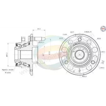 Roulement de roue arrière ODM-MULTIPARTS 70-230027