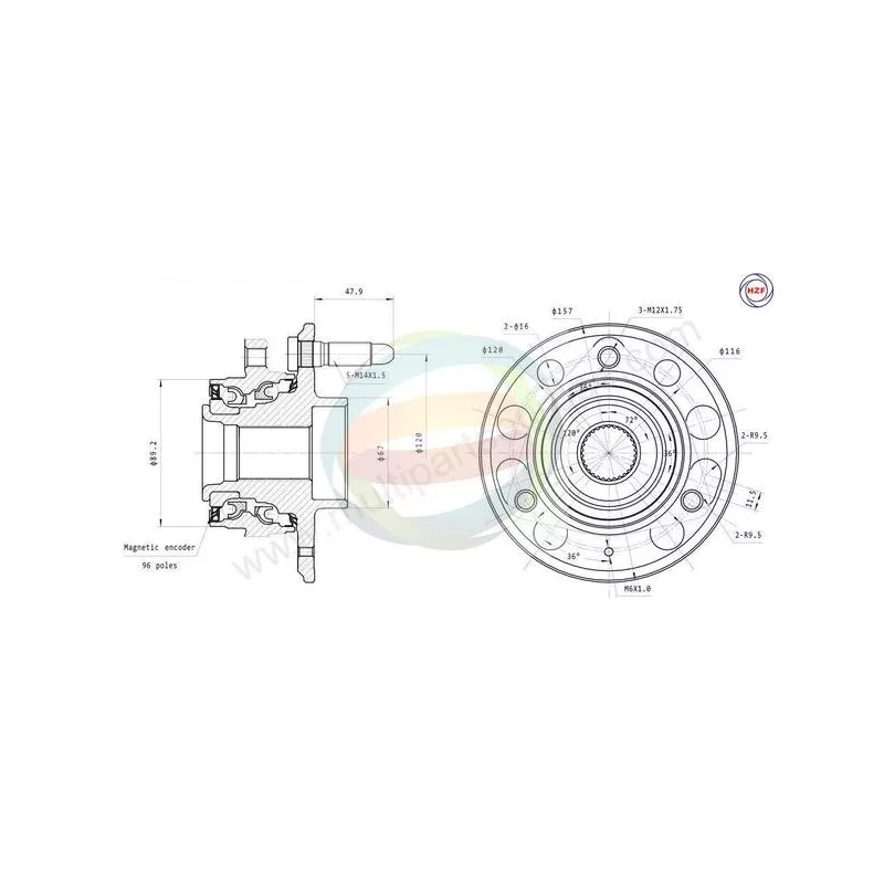 Roulement de roue arrière ODM-MULTIPARTS 70-230027