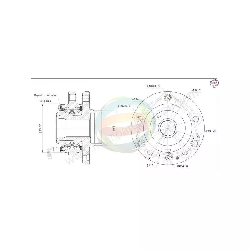 Roulement de roue avant ODM-MULTIPARTS 70-230032