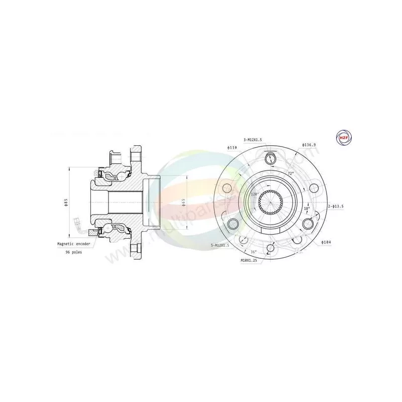 Roulement de roue avant ODM-MULTIPARTS 70-230047