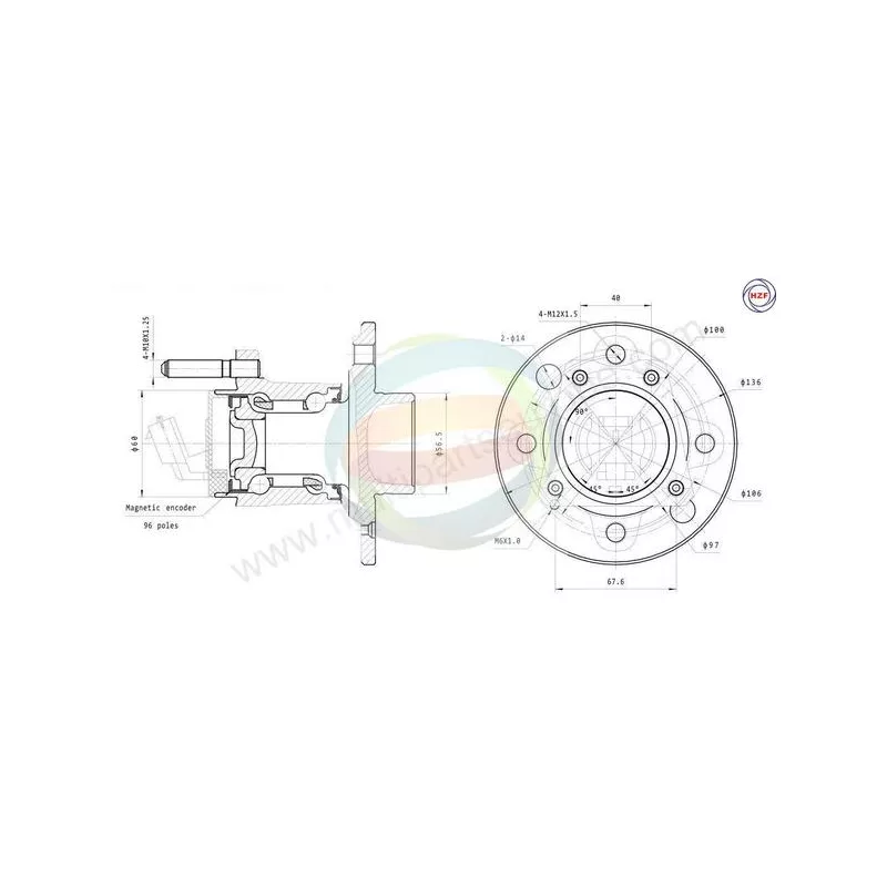 Roulement de roue arrière ODM-MULTIPARTS 70-230049