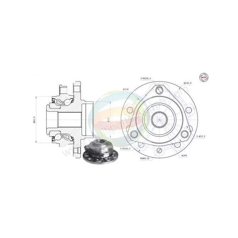 Roulement de roue avant ODM-MULTIPARTS 70-230062