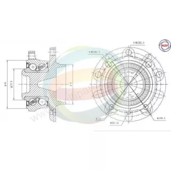 Roulement de roue avant ODM-MULTIPARTS 70-340003