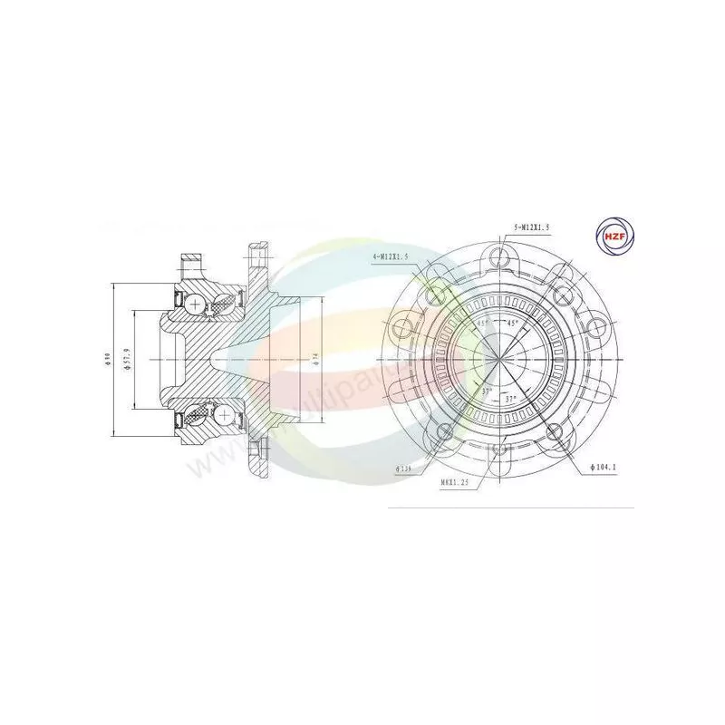 Roulement de roue avant ODM-MULTIPARTS 70-340003