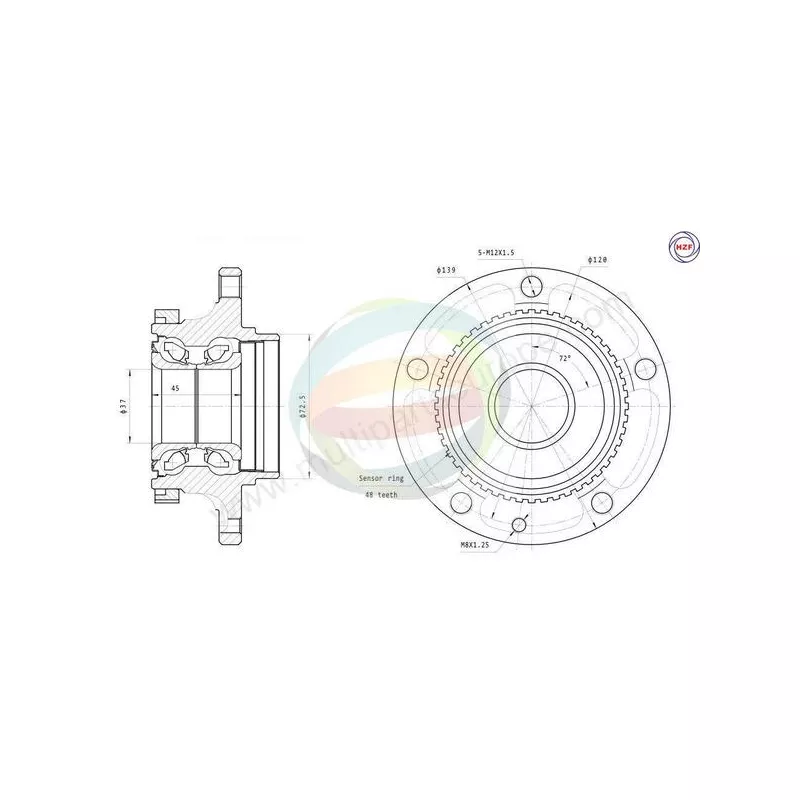 Roulement de roue avant ODM-MULTIPARTS 70-340008