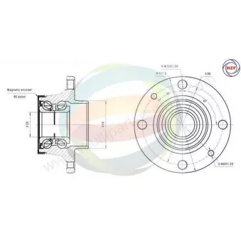 Roulement de roue arrière ODM-MULTIPARTS 70-350065