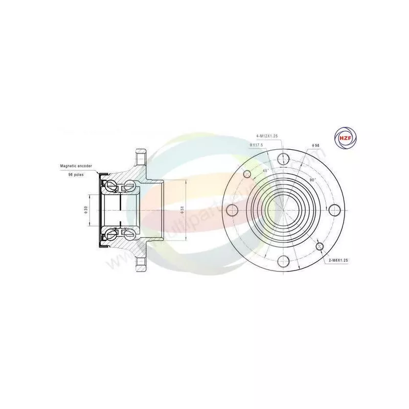 Roulement de roue arrière ODM-MULTIPARTS 70-350065