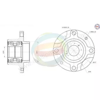 Roulement de roue arrière ODM-MULTIPARTS 70-350082